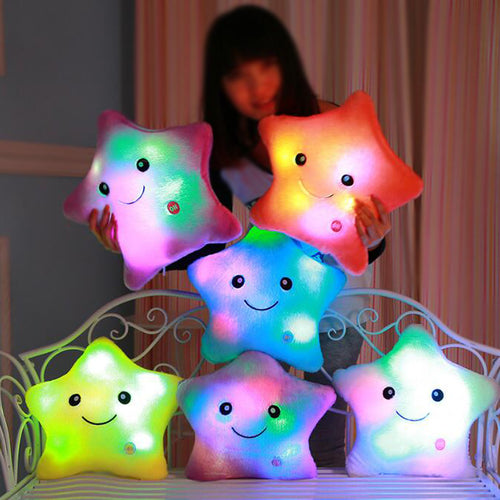 Luminous pillow  Colorful Body Pillow Star Glow LED Luminous Light Pillow Cushion Soft Relax Gift Smile 5 Colors Body Pillow