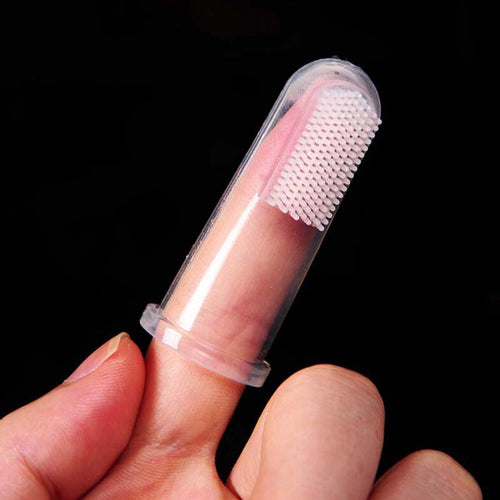 1 Pcs Super Soft Pet Finger Toothbrush Teddy Dog Brush Addition Bad Breath Tartar Teeth Care Dog Cat Cleaning Supplies