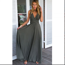 winter sexy women maxi Halter dress red bandage long dress sexy backless Multiway Bridesmaid Convertible Dress robe longue femme