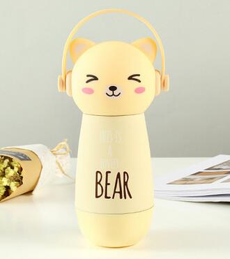 VILEAD Creative Cartoon Adorable Kawaii Monkey Cats Vacuum Thermos Kid Water Bottle Stainless Steel Cup Flasks Mug Children Gift