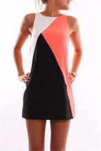 2016 New Summer Sexy Women Sleeveless Dress Evening Club  Dress Casual Patchwork Mini Dress  Sweet Vestido