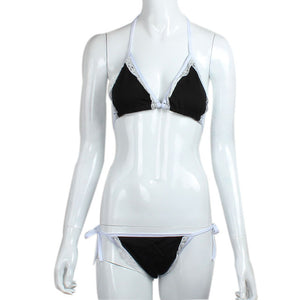 1PC Sexy Womens Beach Bikini Swimwear Suit Lace Pucker Butt Bra+G-string Sexy Bandage Swimwear Triangle Low Waist Beachwear