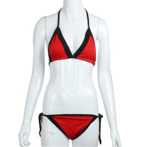 1PC Sexy Womens Beach Bikini Swimwear Suit Lace Pucker Butt Bra+G-string Sexy Bandage Swimwear Triangle Low Waist Beachwear
