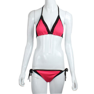 1PC Sexy Womens Beach Bikini Swimwear Suit Lace Pucker Butt Bra+G-string Sexy Bandage Swimwear Triangle Low Waist Beachwear