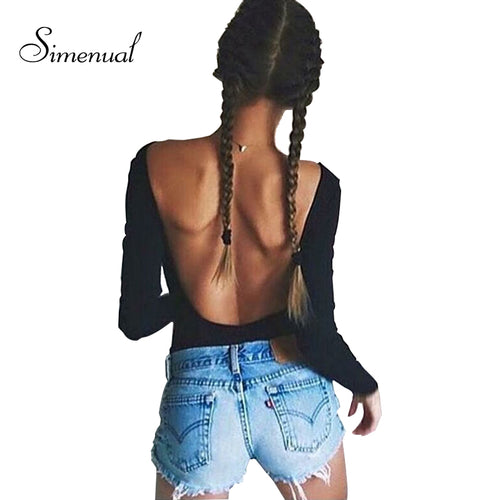 Backless Long Sleeve Bodysuit