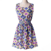 2016 Summer Autumn New Women Casual Bohemian Floral Dress Sleeveless Vest Printed Chiffon Women Dresses Plus Size LYQ56-bo