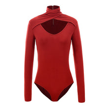 GLO-STORY Women Skinng Long Sleeve Bodysuit Jumpsuit 2017 New Deep V-Neck Sexy Solid Autumn Knitted Jumpsuits Top 4853