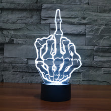 HAOCHU Middle Finger Gesture Victory Sign 3D Visual Table Lamp Cute Ear Tooth Shape Light for Bed Home Decor Touch Sensor