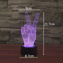 HAOCHU Middle Finger Gesture Victory Sign 3D Visual Table Lamp Cute Ear Tooth Shape Light for Bed Home Decor Touch Sensor