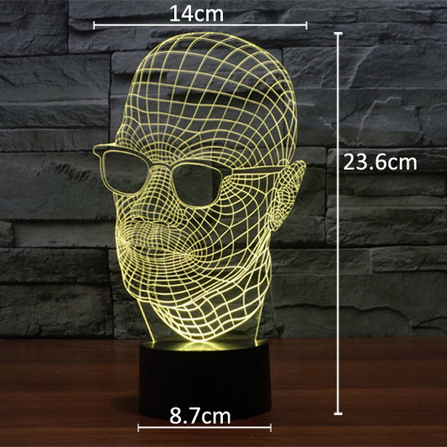 HAOCHU Middle Finger Gesture Victory Sign 3D Visual Table Lamp Cute Ear Tooth Shape Light for Bed Home Decor Touch Sensor