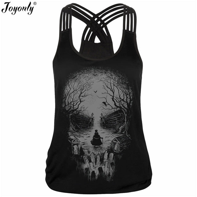 Joyonly 2017 Summer Women 3D Tank Tops Rainbow Unicorn Horse Pigment Paint Printed Camisole Ladies Bandage Fashion Slim Vests