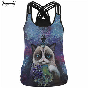 Joyonly 2017 Summer Women 3D Tank Tops Rainbow Unicorn Horse Pigment Paint Printed Camisole Ladies Bandage Fashion Slim Vests