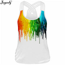 Joyonly 2017 Summer Women 3D Tank Tops Rainbow Unicorn Horse Pigment Paint Printed Camisole Ladies Bandage Fashion Slim Vests