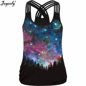 Joyonly 2017 Summer Women 3D Tank Tops Rainbow Unicorn Horse Pigment Paint Printed Camisole Ladies Bandage Fashion Slim Vests
