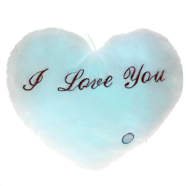 Flashing 7 Color LED Light Cute Love Heart Glowing Soft Plush Pillow Cushion LED emoticons 3 AA batteries (not included)