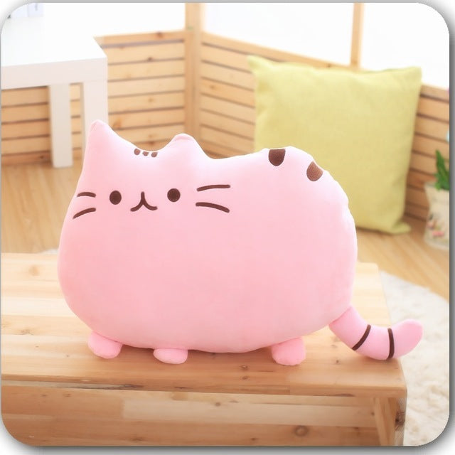1 pc 25 cm Pusheen Cat  Cute Soft Plush Pillow  Cartoon Kawaii Stuffed Doll Baby Birthday Accompany Toy Hot Style For Kid Rattle