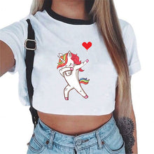 2018 Sexy Rainbow Unicorn Crop Top Women Tank Tops Unicornio T Shirt Licorne Cropped Female