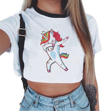 2018 Sexy Rainbow Unicorn Crop Top Women Tank Tops Unicornio T Shirt Licorne Cropped Female