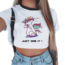 2018 Sexy Rainbow Unicorn Crop Top Women Tank Tops Unicornio T Shirt Licorne Cropped Female