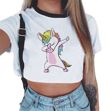 2018 Sexy Rainbow Unicorn Crop Top Women Tank Tops Unicornio T Shirt Licorne Cropped Female