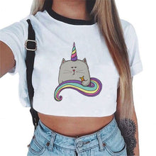 2018 Sexy Rainbow Unicorn Crop Top Women Tank Tops Unicornio T Shirt Licorne Cropped Female