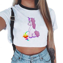 2018 Sexy Rainbow Unicorn Crop Top Women Tank Tops Unicornio T Shirt Licorne Cropped Female