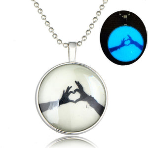 1PC Fashion Glow In The Dark Necklace For Lovers Valentine Long Necklace Luminous Time Gem Couples Necklaces&Pendants Jewelry