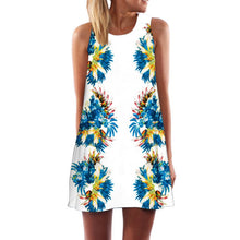 Women Summer Dress Casual Sleeveless Loose floral print Mini Dresses Woman Clothing Dress 2017 vestidos vestido