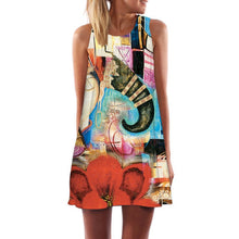 Women Summer Dress Casual Sleeveless Loose floral print Mini Dresses Woman Clothing Dress 2017 vestidos vestido