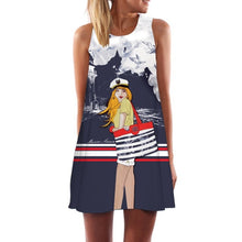 Women Summer Dress Casual Sleeveless Loose floral print Mini Dresses Woman Clothing Dress 2017 vestidos vestido