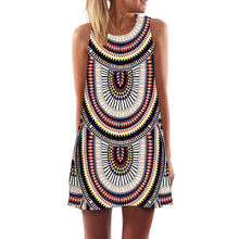 Women Summer Dress Casual Sleeveless Loose floral print Mini Dresses Woman Clothing Dress 2017 vestidos vestido