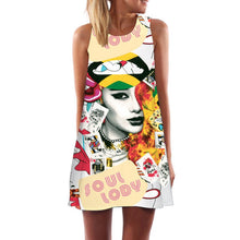 Women Summer Dress Casual Sleeveless Loose floral print Mini Dresses Woman Clothing Dress 2017 vestidos vestido