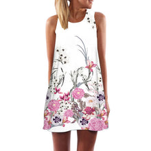 Women Summer Dress Casual Sleeveless Loose floral print Mini Dresses Woman Clothing Dress 2017 vestidos vestido