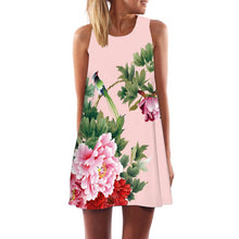 Women Summer Dress Casual Sleeveless Loose floral print Mini Dresses Woman Clothing Dress 2017 vestidos vestido