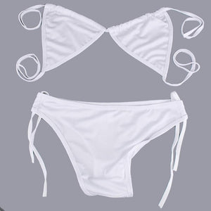 10 Colors Women Sexy Bikini Swimwear Summer Padded Triangle Bikini Low Waist Bikini Set Swimsuit free shipping Well Sell