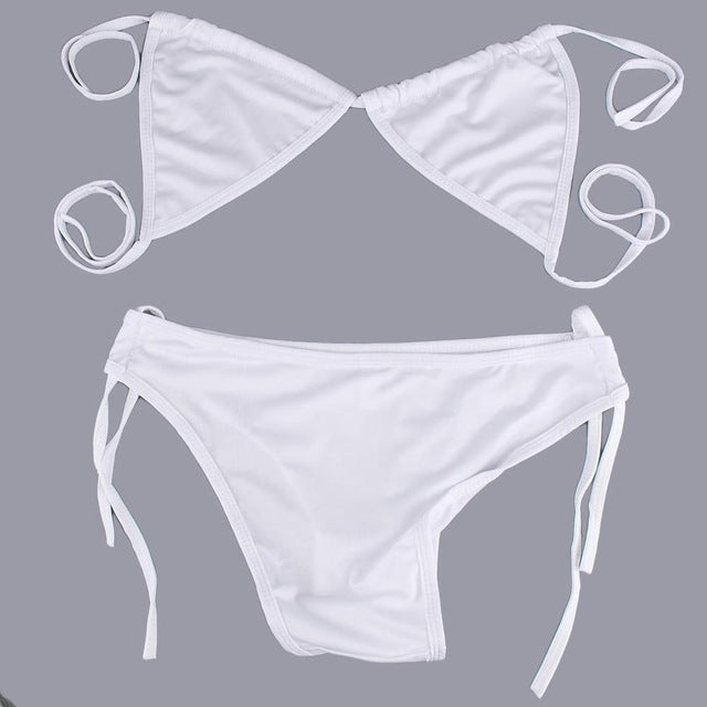 10 Colors Women Sexy Bikini Swimwear Summer Padded Triangle Bikini Low Waist Bikini Set Swimsuit free shipping Well Sell