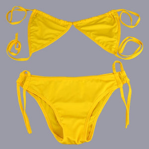 10 Colors Women Sexy Bikini Swimwear Summer Padded Triangle Bikini Low Waist Bikini Set Swimsuit free shipping Well Sell