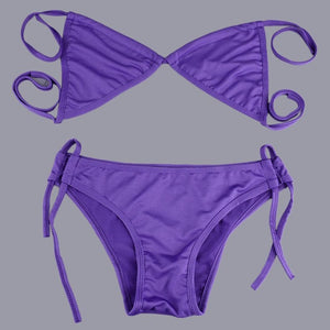 10 Colors Women Sexy Bikini Swimwear Summer Padded Triangle Bikini Low Waist Bikini Set Swimsuit free shipping Well Sell