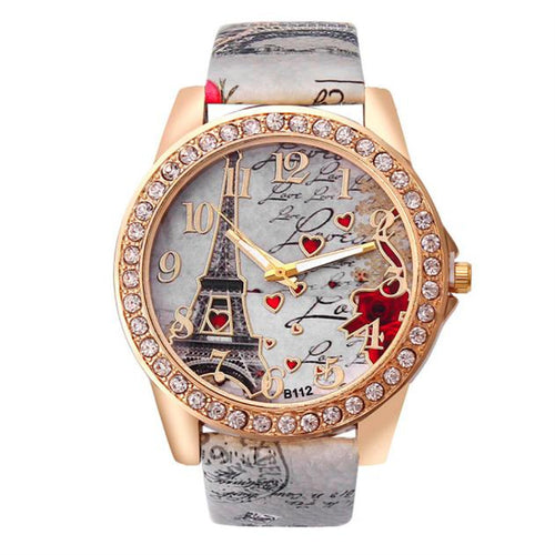 American Diamond Paris Love Wristwatch