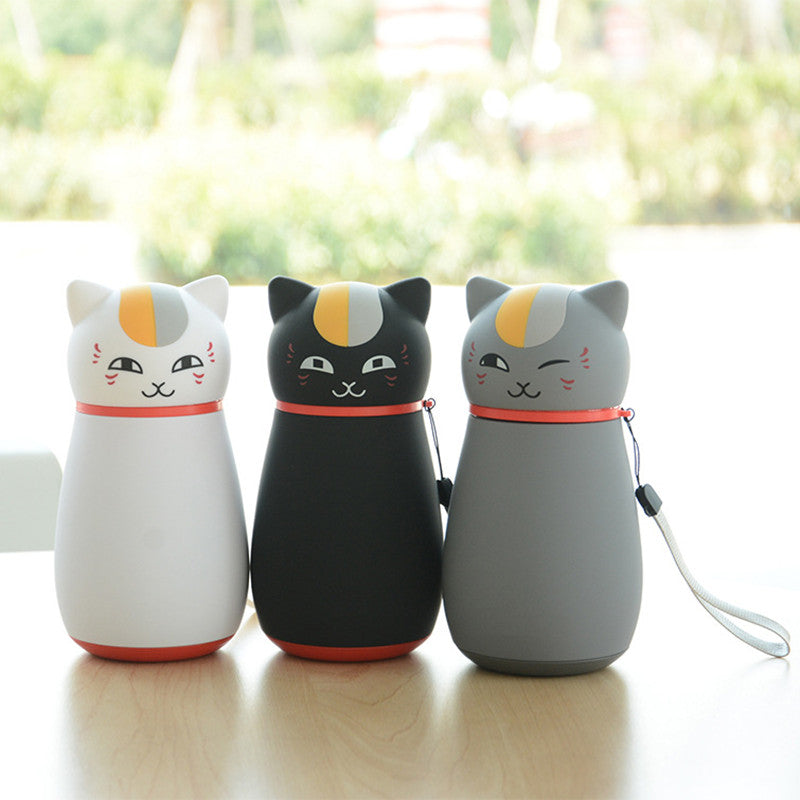 Mini 248ml Cute 3D Japanese Cat Stainless steel Vacuum Thermos water bottle Lovely Cat coffee mug Portable drinking cup