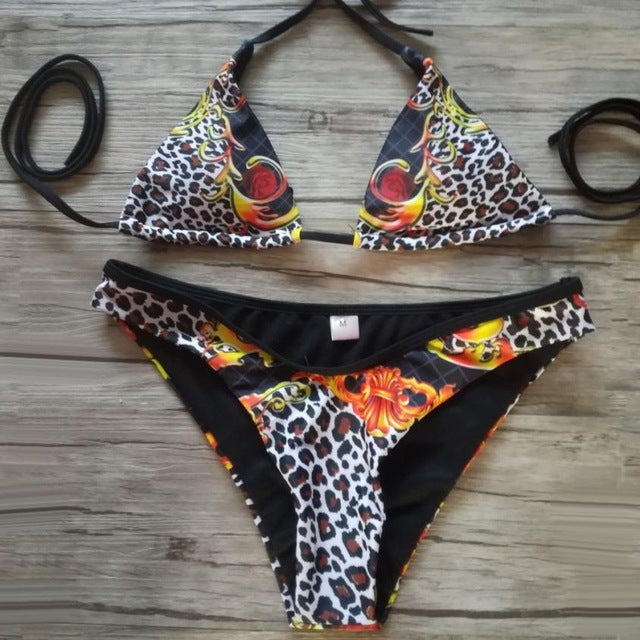 New Style Women Sandy Beach Push-up Padded Bra Bra Sexy Bikini Vintage Swimsuit Set Beach Swimwear Women's Swimming Suit Biquini