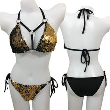 Itsroya New Sexy Shiny  Bikinis Sequins Changeable Color Women Bandage Bikini Set Push-up Padded Bra Swimsuit Suit Swimwear