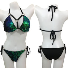 Itsroya New Sexy Shiny  Bikinis Sequins Changeable Color Women Bandage Bikini Set Push-up Padded Bra Swimsuit Suit Swimwear