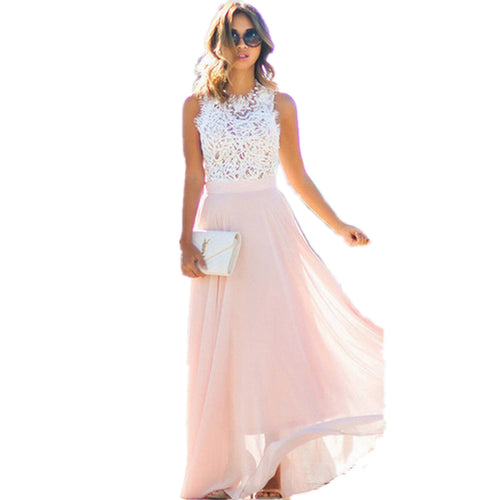 Tissarlg Women Summer Dress Sexy Sheath Floor-length Tank O-neck