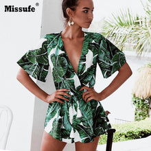 Sexy Back Bow Tie Summer Playsuit Women 2018 Off Shoulder Floral Print Beach Bodysuits Rompers Casual Boho Party Short Jumpsuit