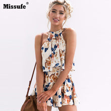 Sexy Back Bow Tie Summer Playsuit Women 2018 Off Shoulder Floral Print Beach Bodysuits Rompers Casual Boho Party Short Jumpsuit