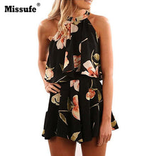 Sexy Back Bow Tie Summer Playsuit Women 2018 Off Shoulder Floral Print Beach Bodysuits Rompers Casual Boho Party Short Jumpsuit