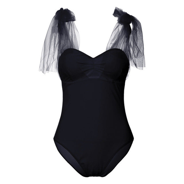 Grenadine Bandage Swimsuit 2018 Big Size Women Swimwear Solid Push Up Bodysuit Female HighCut Monkini Sexy Bathing Suit Jumpsuit