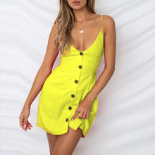 Spaghetti Strap V-Neck Backless Bandage Beach Dress