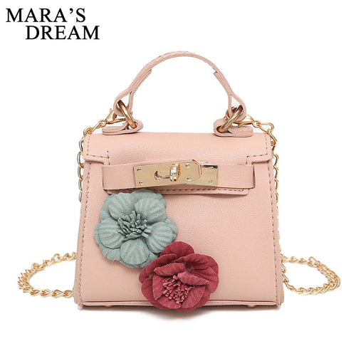 Mara's Dream 2018 3D Flowers Women Bags Mini Shoulder Bags Chain Strap Fashion Girls Cross Body Bags Women's Handbags Sac Femme